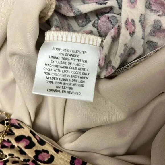 2/$12 Thalia Sodi Pantsuit XS Jumpsuit Pink Leopard Print Wide Leg Sleeveless - Picture 7 of 15